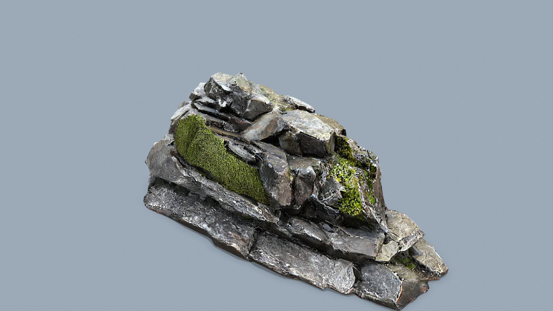 mossy rocks Low-poly 3D model_5