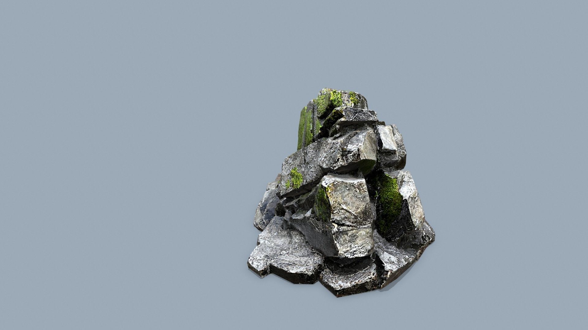 mossy rocks Low-poly 3D model_9