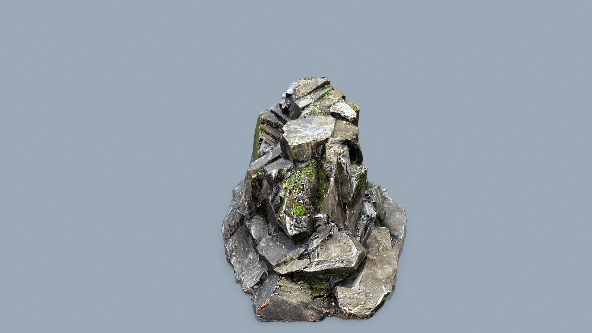 mossy rocks Low-poly 3D model_4