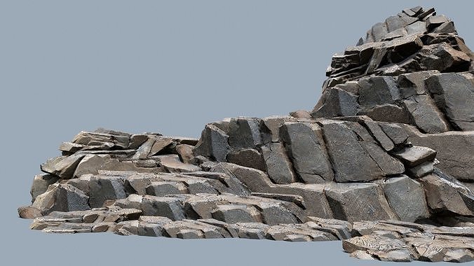desert cliff rocks Low-poly 3D model