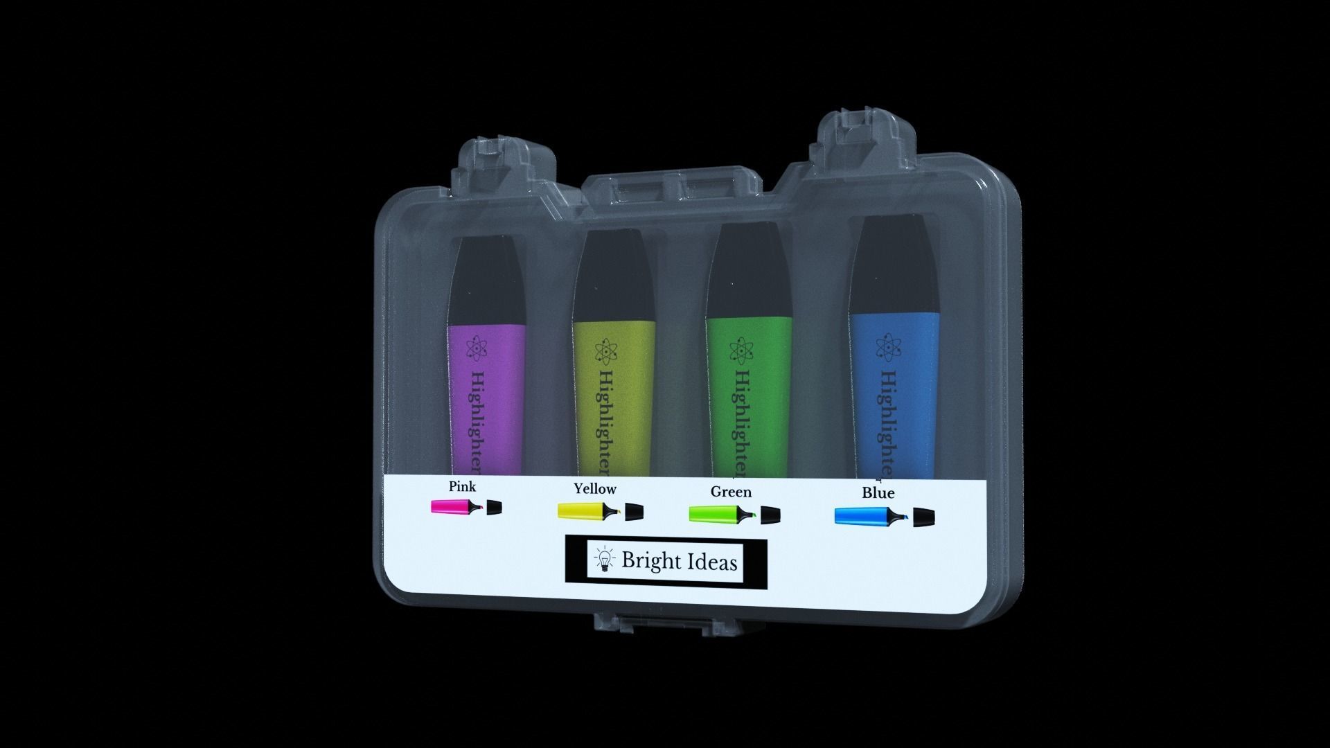 Highlighter Set Low-poly 3D model_2