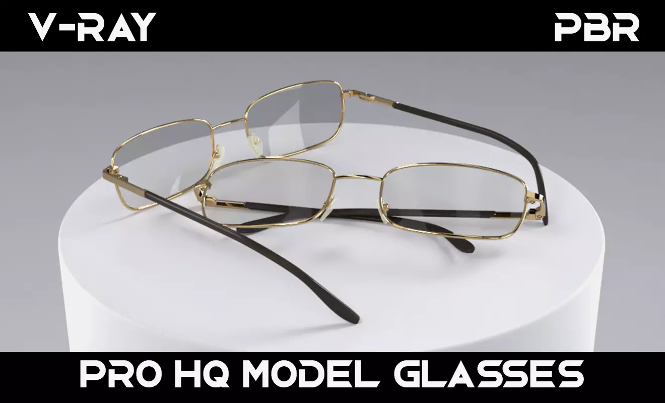 Premium PC Glasses Model HighQuality GameReady  Realistic 3D model_0