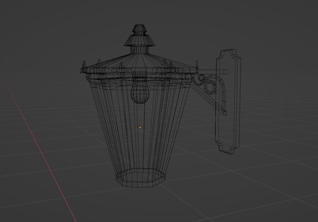 Wall Lamp Free low-poly 3D model_4