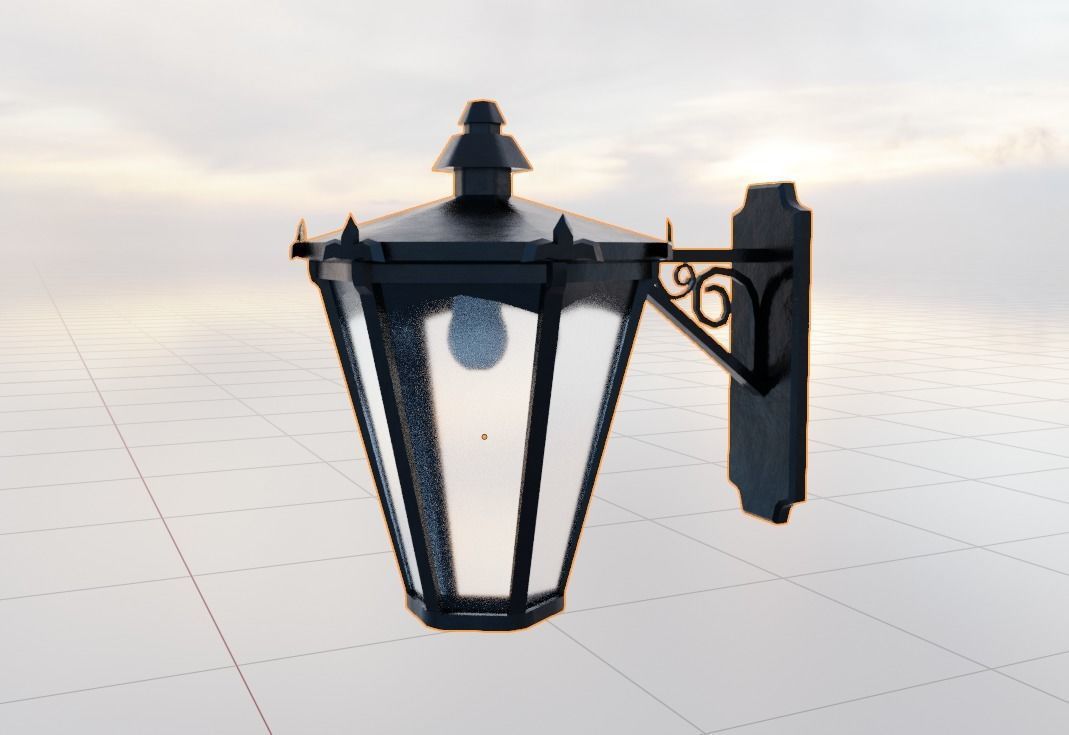 Wall Lamp Free low-poly 3D model_1