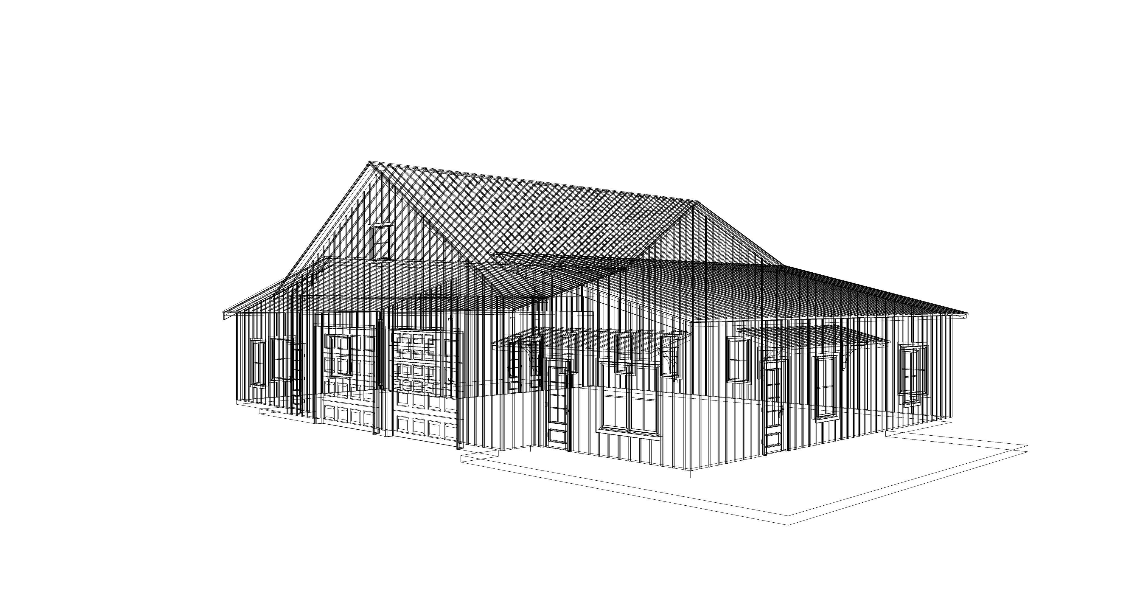 Barndominium House 073 -Archimple LLC Low-poly 3D model_1