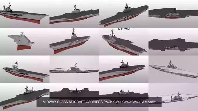 MIDWAY CLASS AIRCRAFT CARRIERS PACK CV41 CV42 CV43