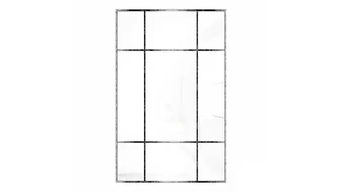Black Metal Grid Mirror