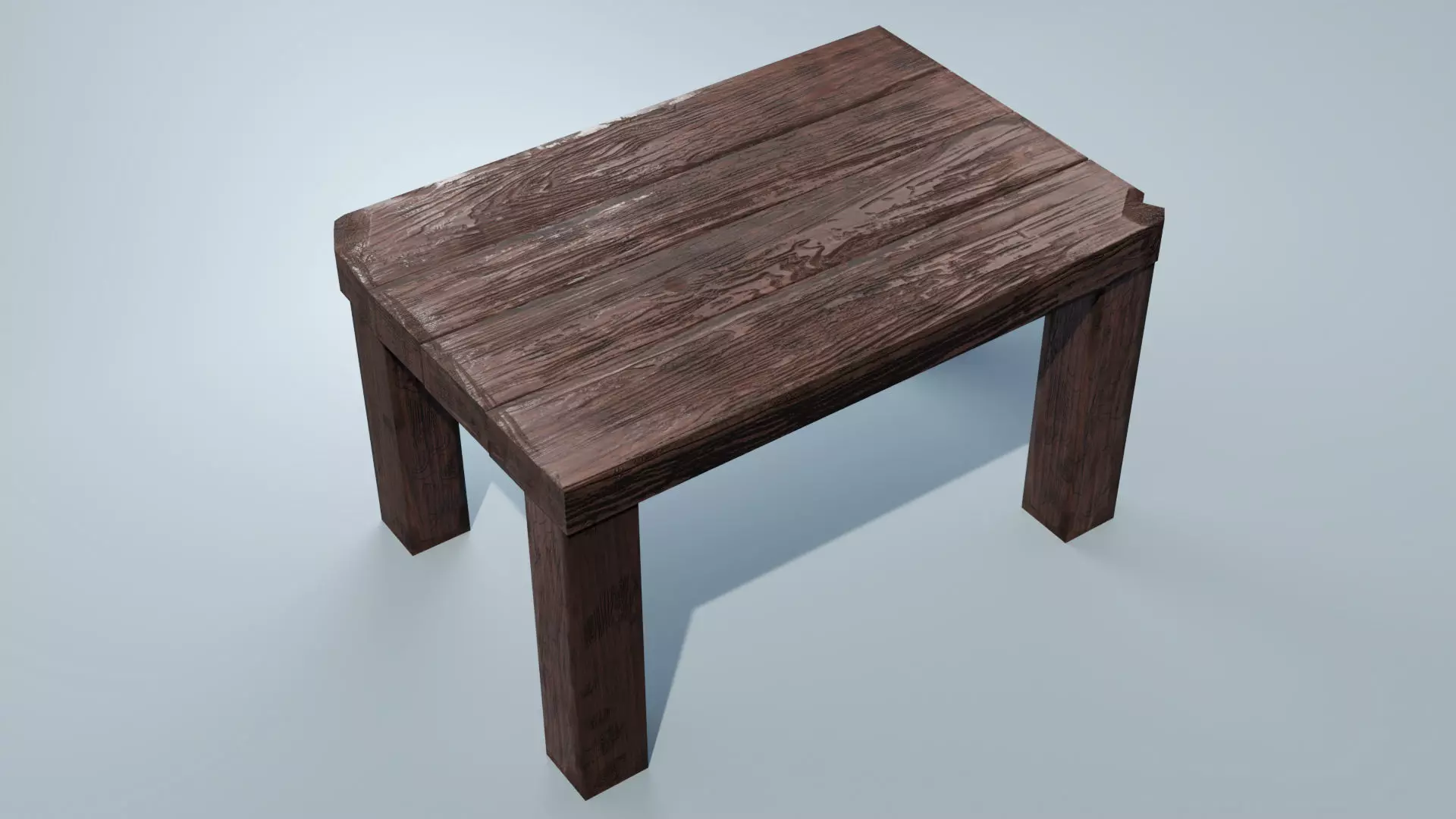 Weathered Table - VR and AR Optimized 3D Asset Low-poly 3D model_0