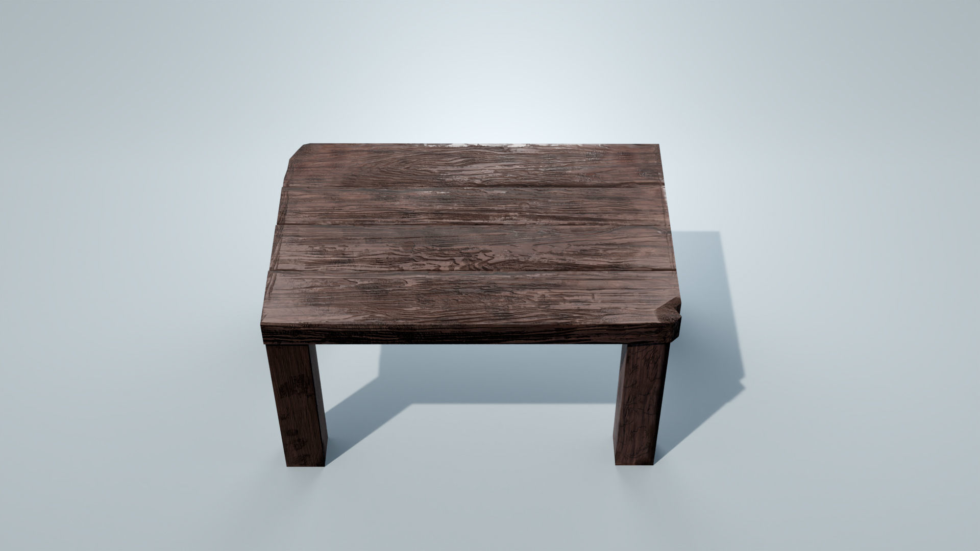 Weathered Table - VR and AR Optimized 3D Asset Low-poly 3D model_2