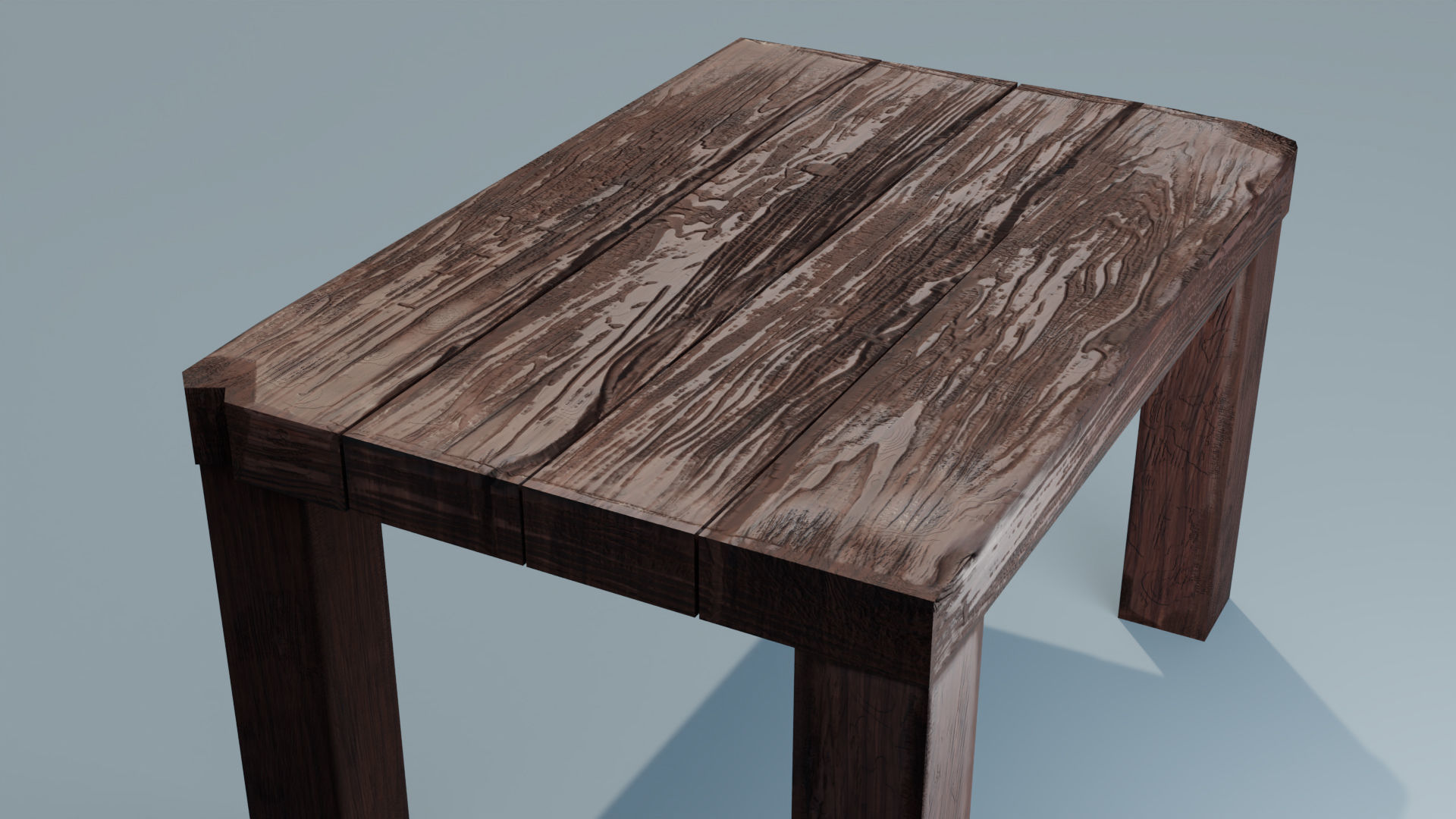 Weathered Table - VR and AR Optimized 3D Asset Low-poly 3D model_3