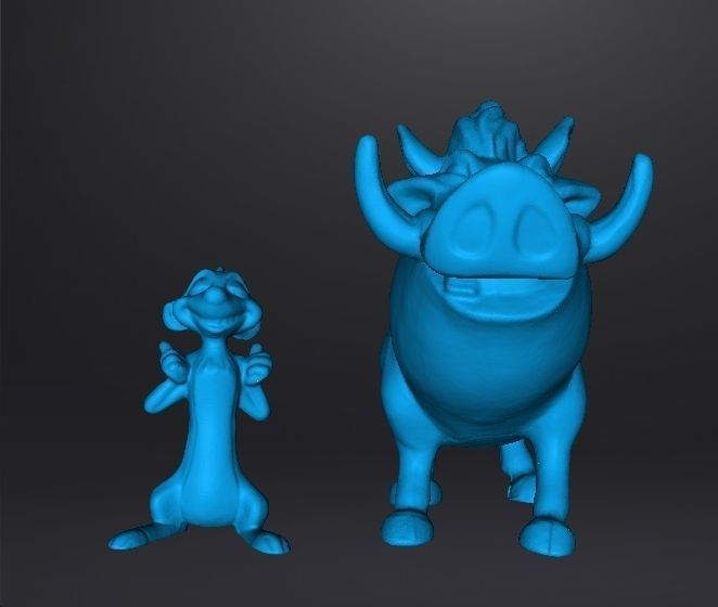 TIMON AND PUMBAA FIGURES SET PVC PLASTIC MODEL TOY KAWAII 3D print model_6