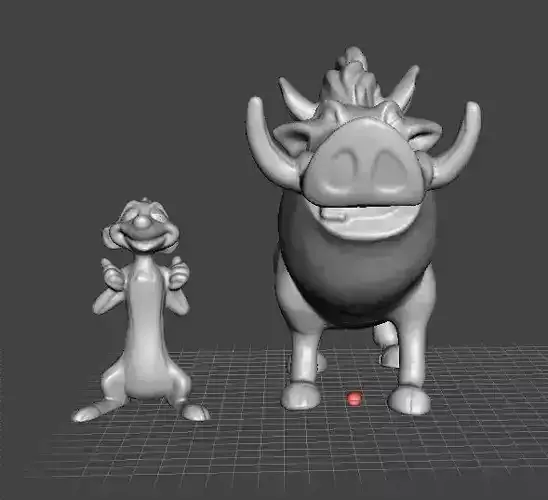 TIMON AND PUMBAA FIGURES SET PVC PLASTIC MODEL TOY KAWAII 3D print model