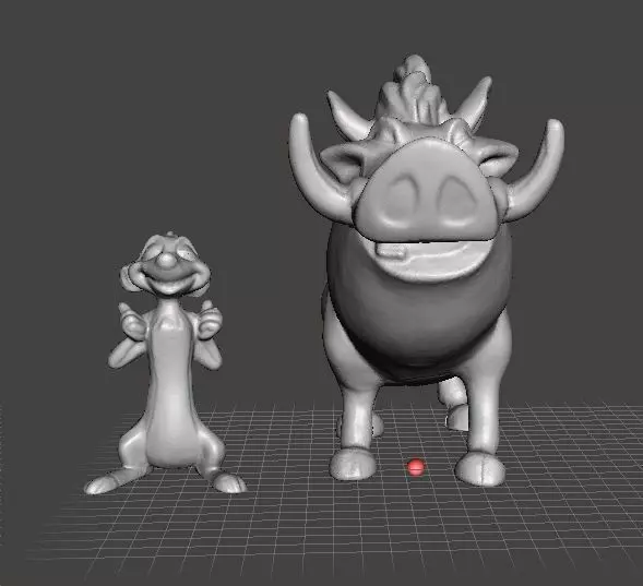 TIMON AND PUMBAA FIGURES SET PVC PLASTIC MODEL TOY KAWAII 3D print model_0