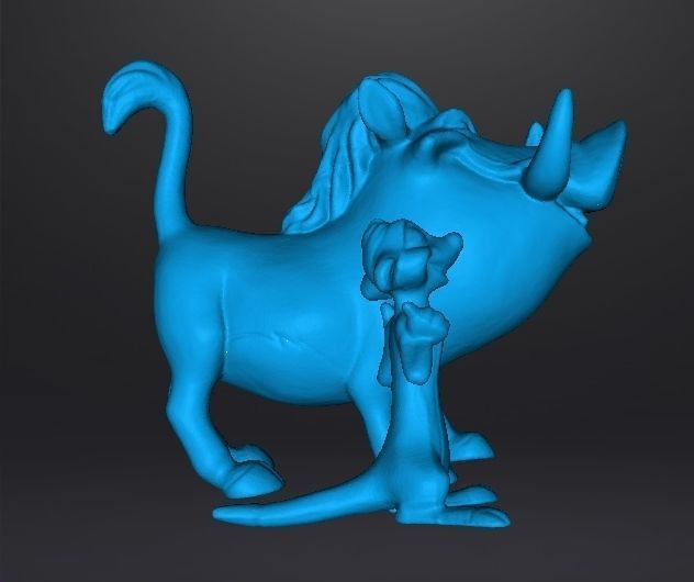 TIMON AND PUMBAA FIGURES SET PVC PLASTIC MODEL TOY KAWAII 3D print model_7