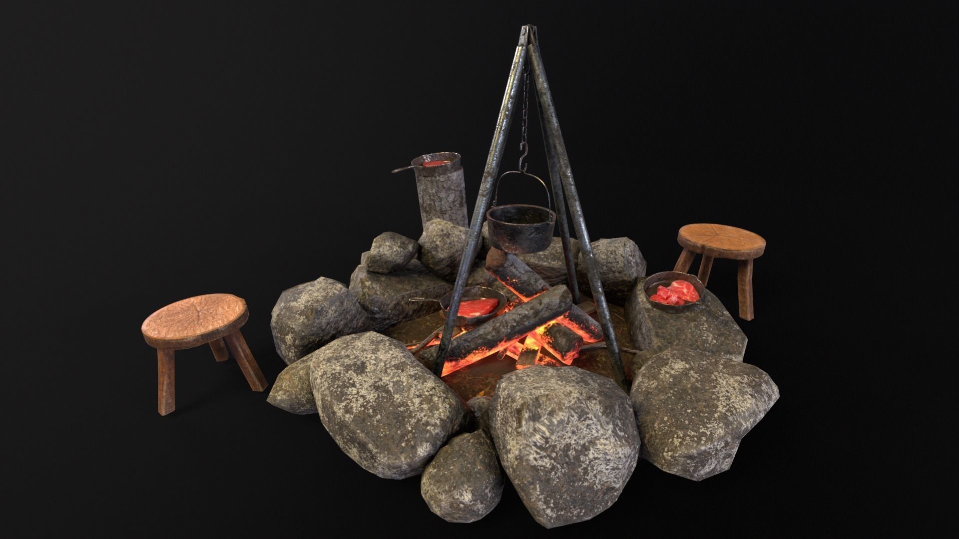 Cooking Campfire 3D Model Collection_15