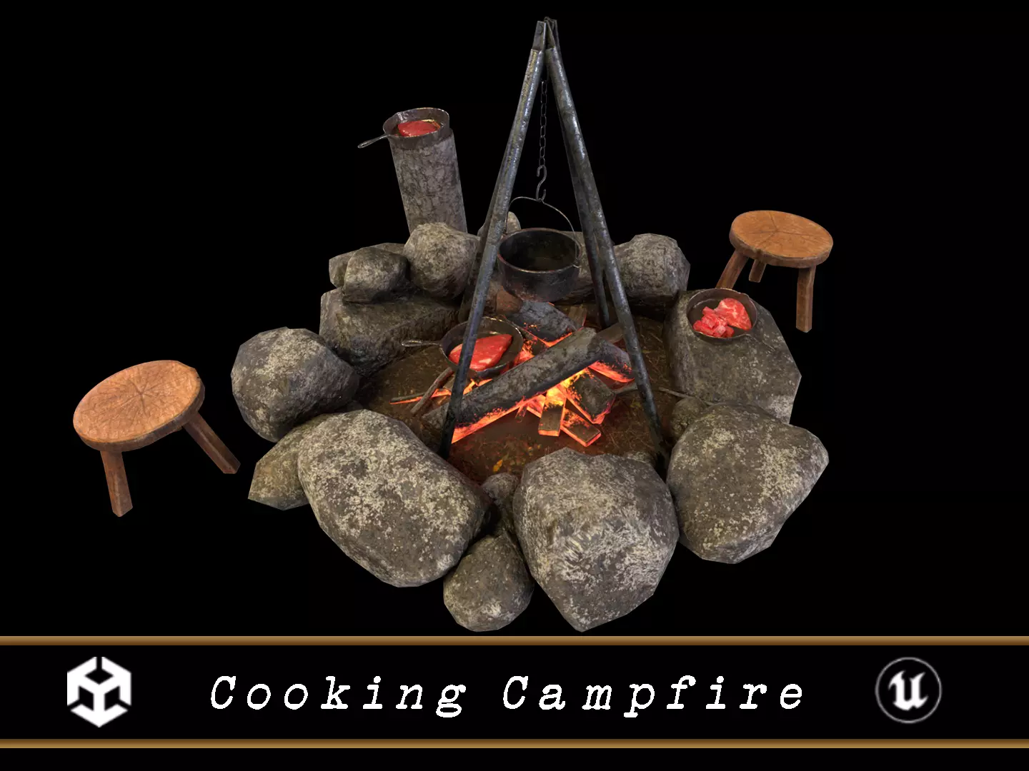 Cooking Campfire 3D Model Collection_0