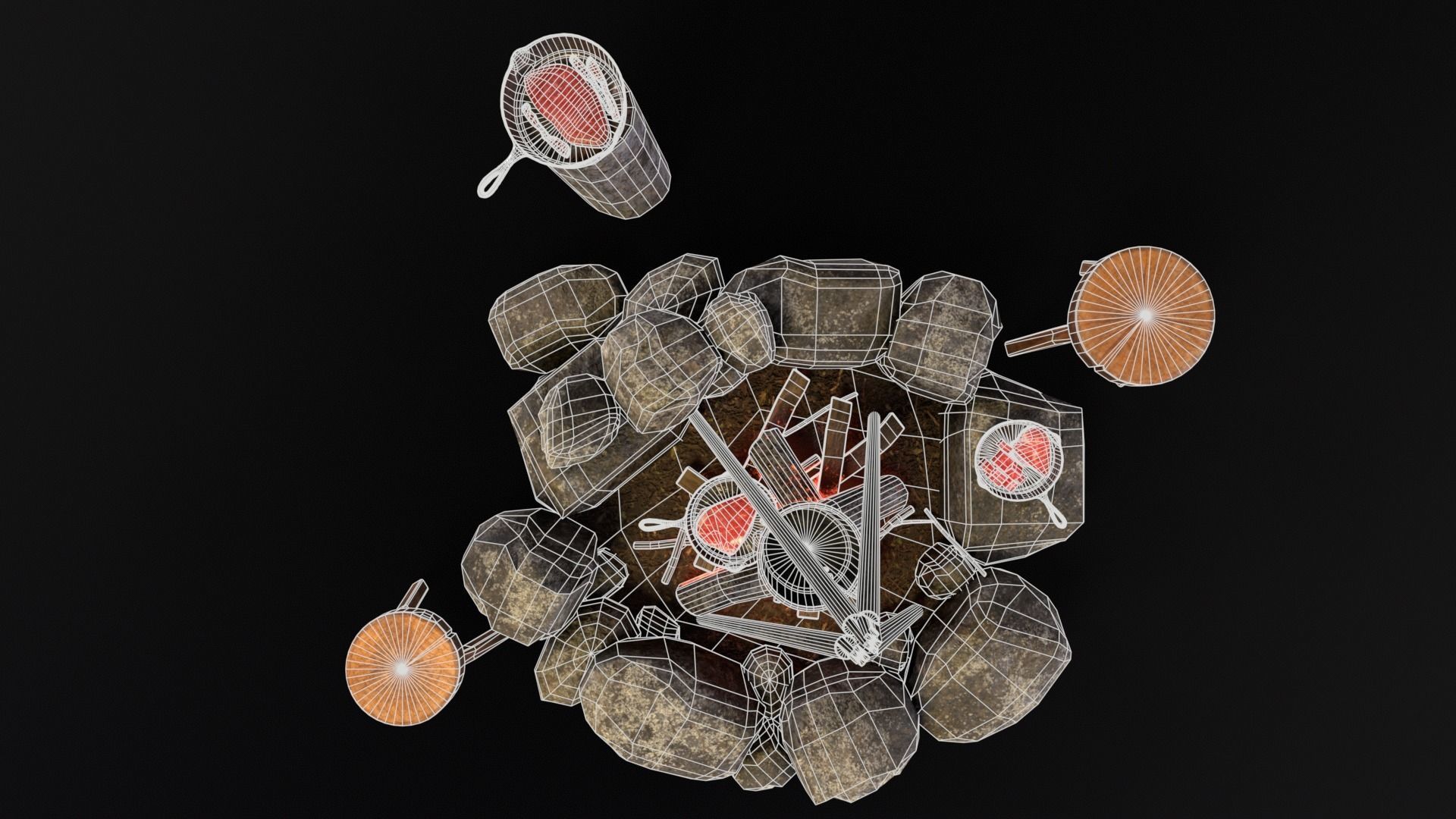 Cooking Campfire 3D Model Collection_11