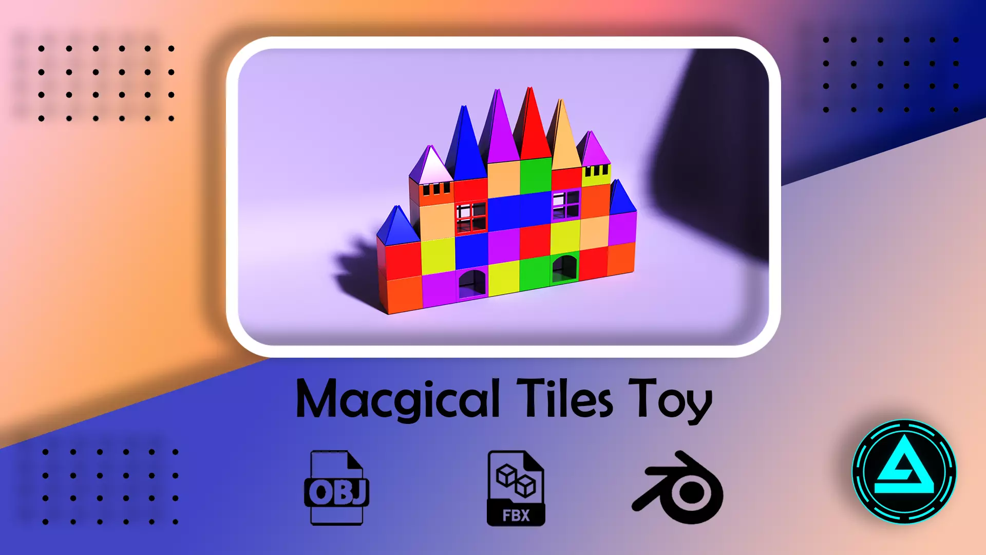 Magical Tiles Low-poly 3D model_0