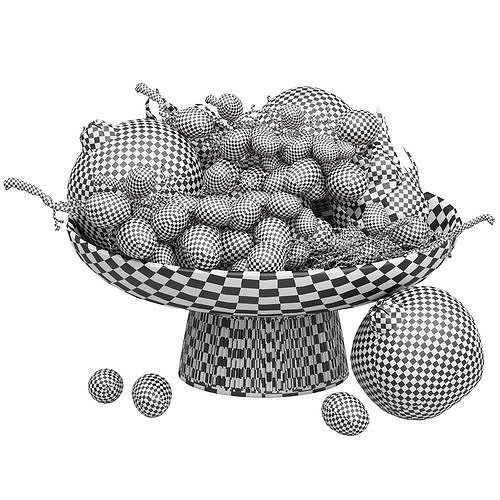 white bowl of fruits 3D model 5