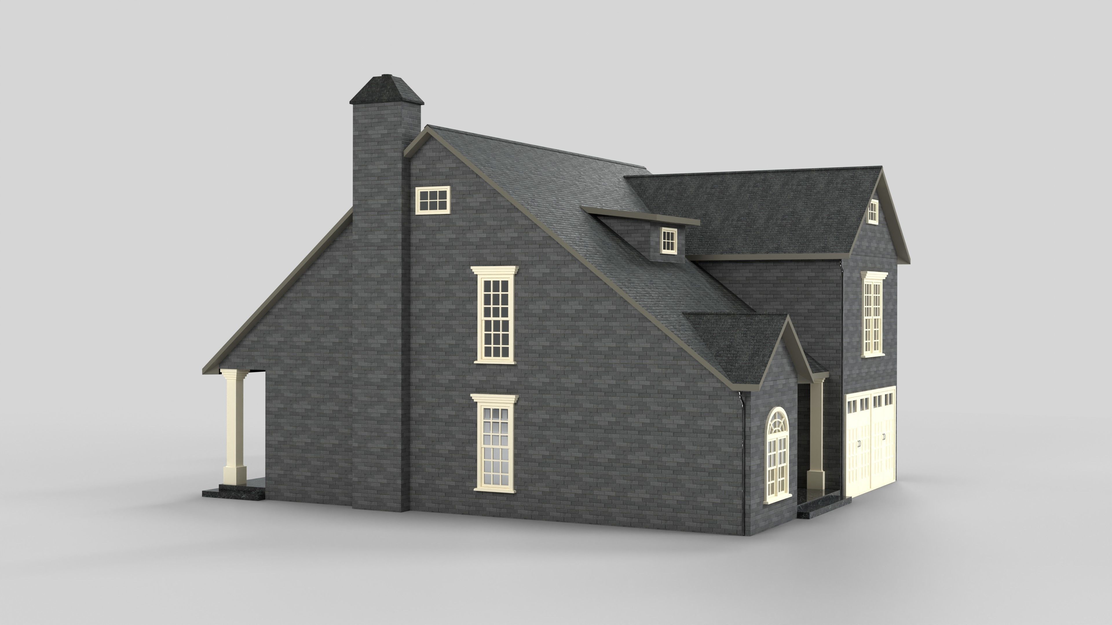 British House Design 04T1 Low-poly 3D model_5