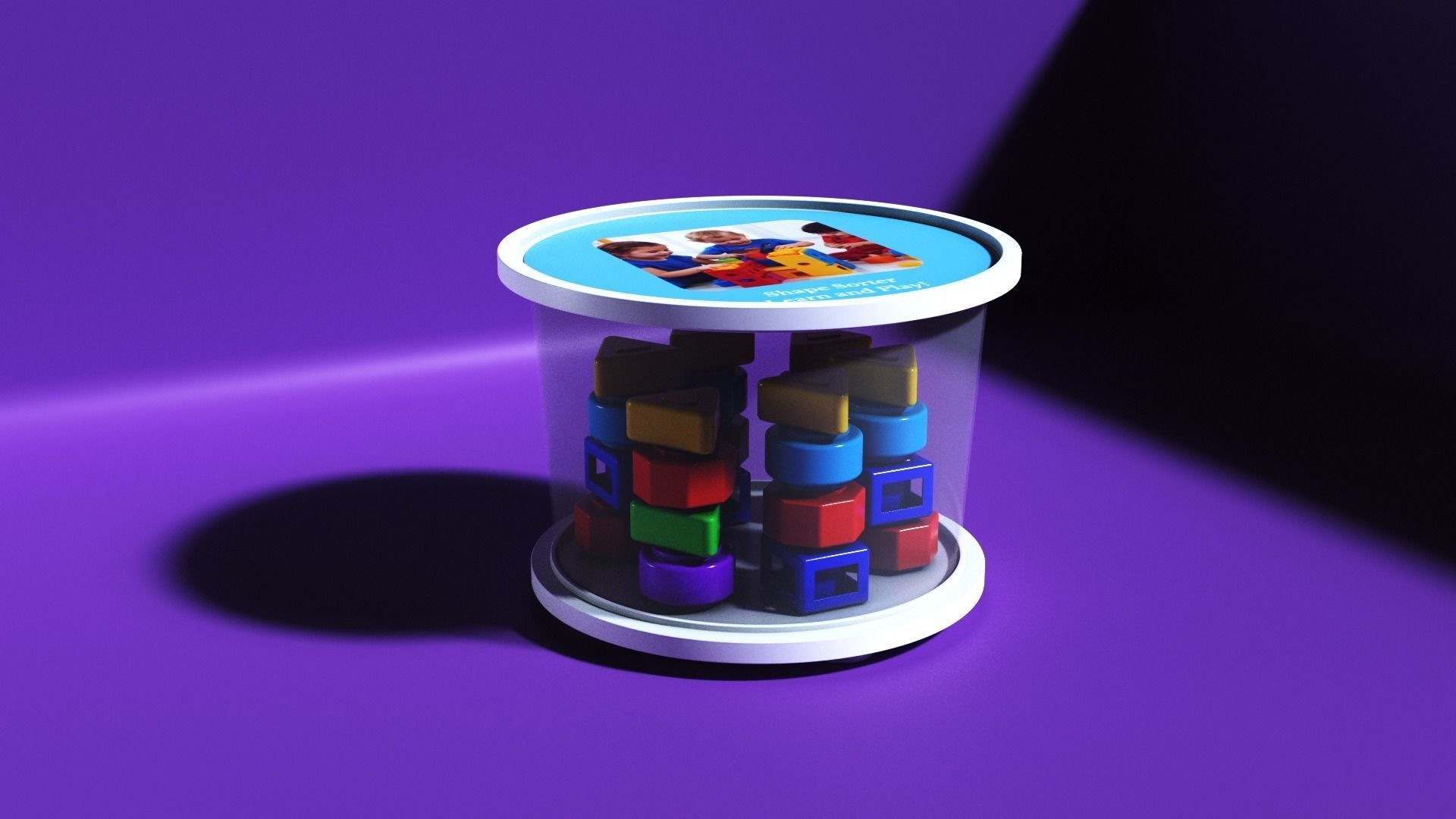 Toy shape sorter Low-poly 3D model_1