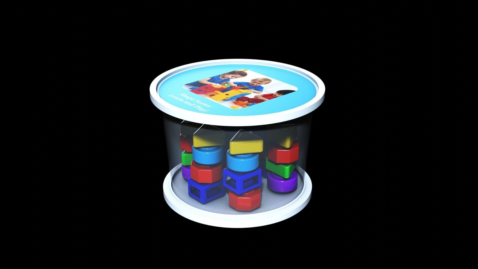 Toy shape sorter Low-poly 3D model_3