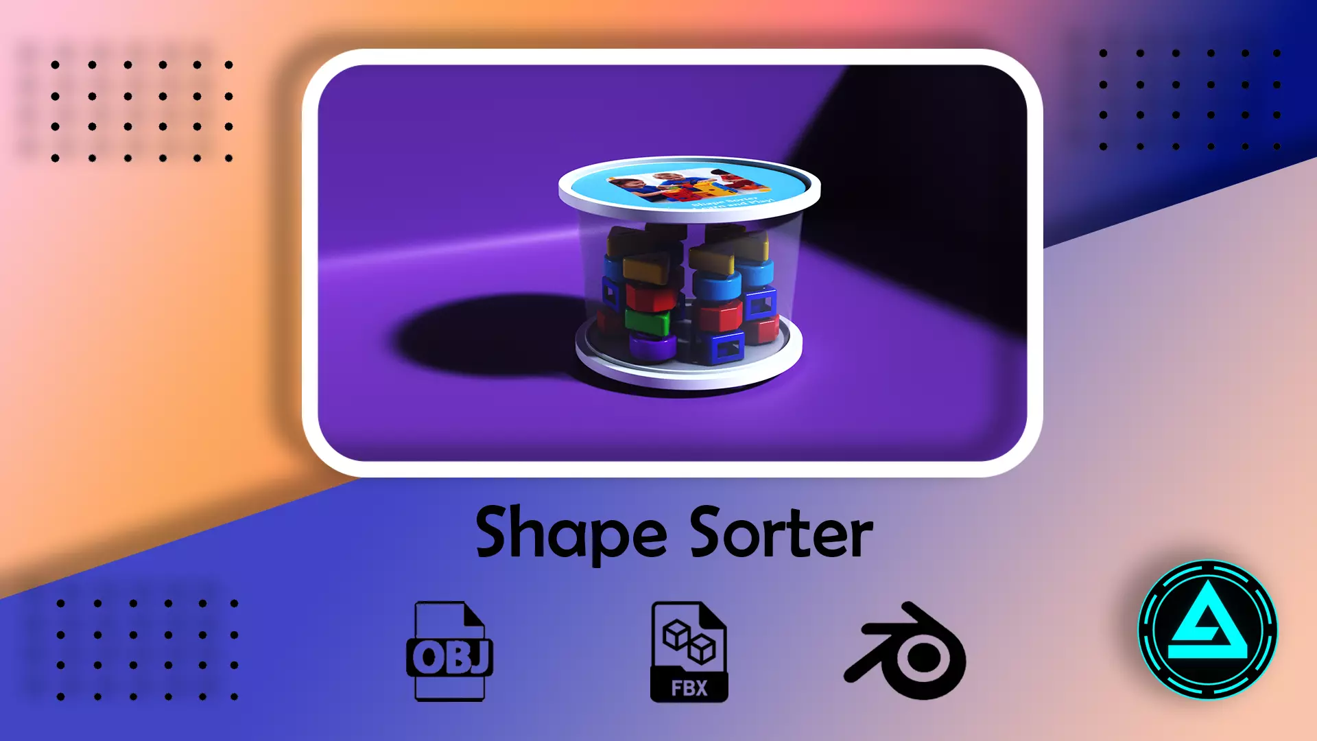 Toy shape sorter Low-poly 3D model_0