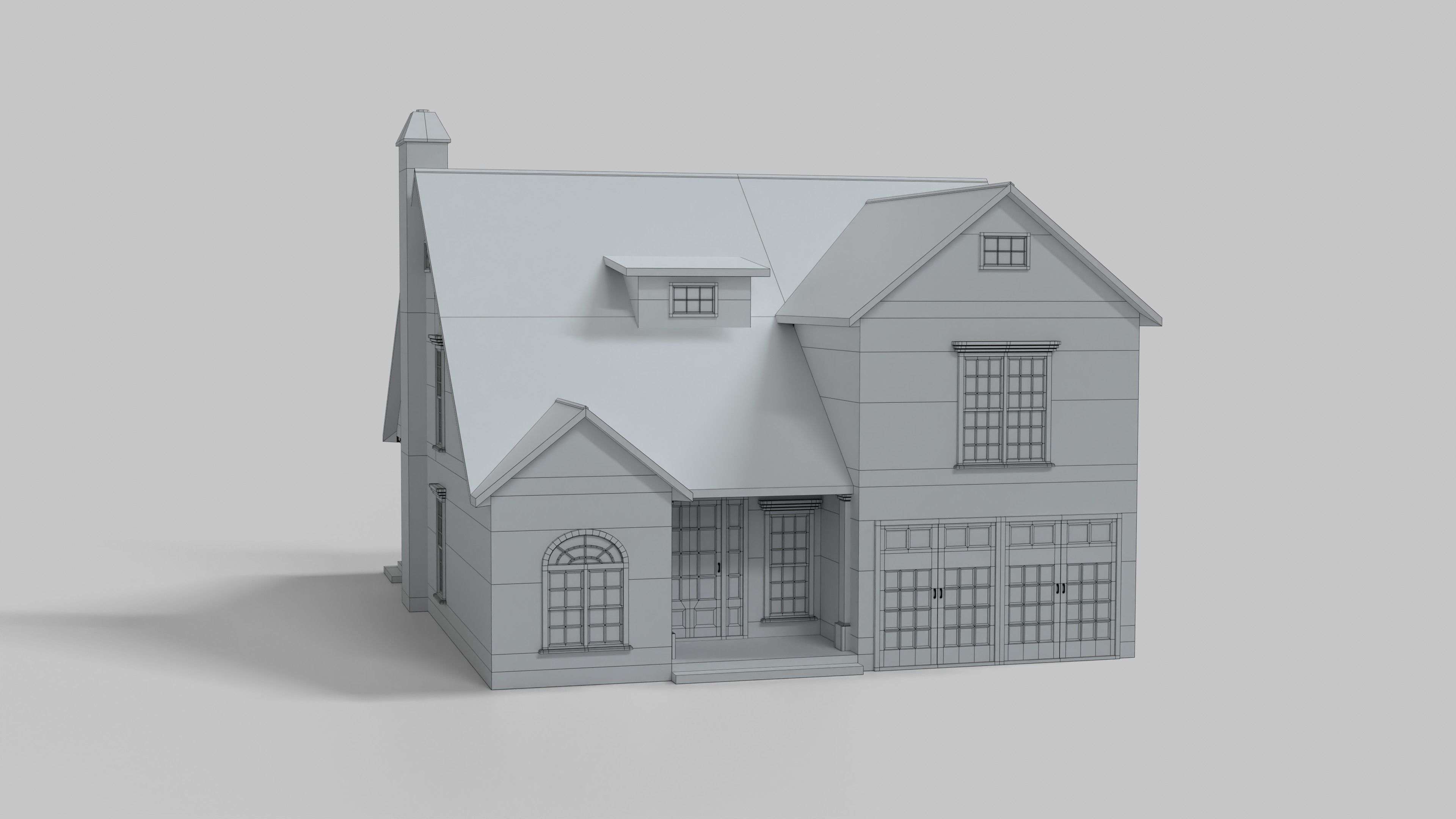 Cottage House Design 04T5 Low-poly 3D model_8