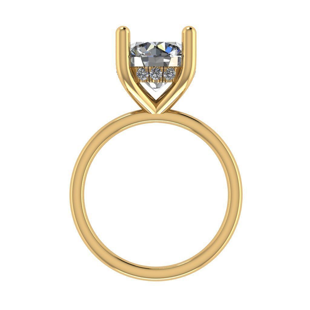 Solitaire hidden halo style diamond ring 3D print model_1