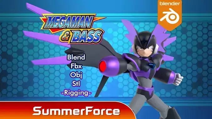 Super Bass - Megaman 3D model