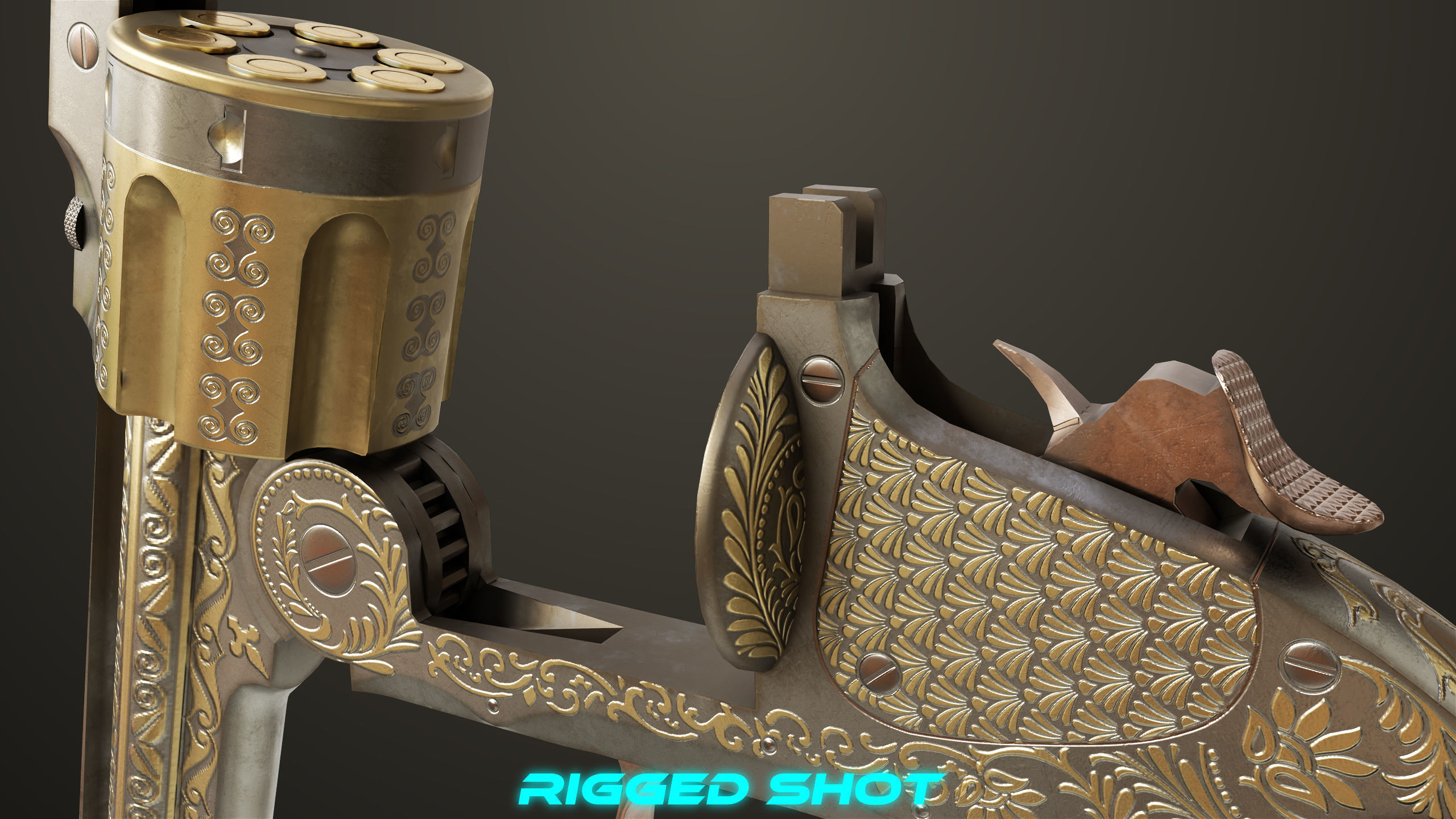 Aesthetic Revolver 02 Generic  All PBR Unity UE Textures Low-poly 3D model_15