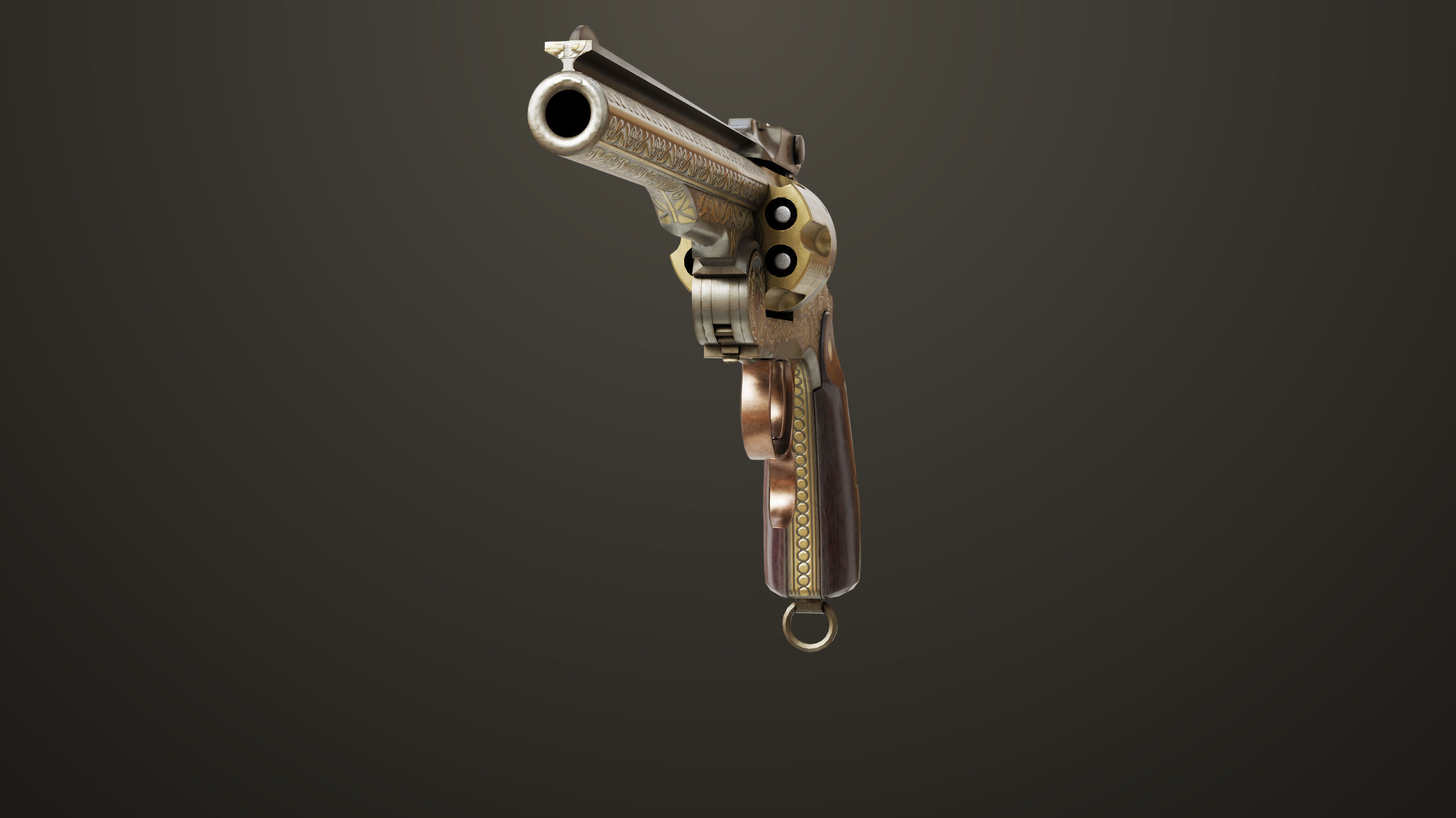 Aesthetic Revolver 02 Generic  All PBR Unity UE Textures Low-poly 3D model_6