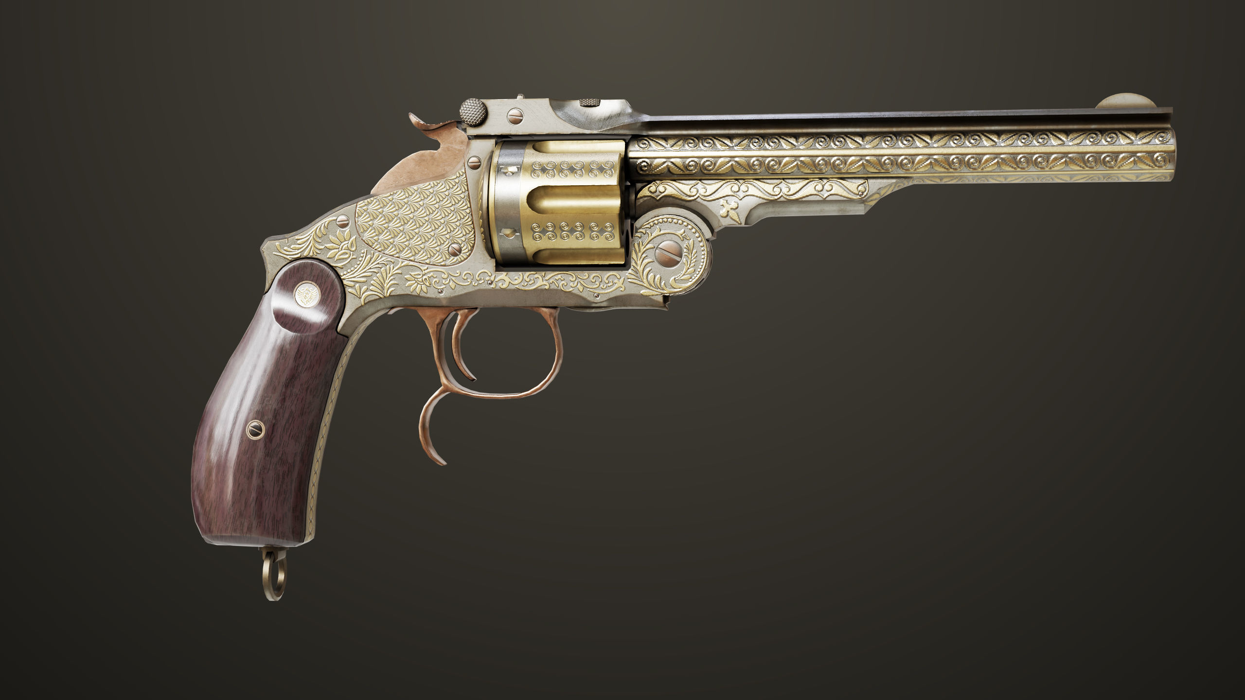 Aesthetic Revolver 02 Generic  All PBR Unity UE Textures Low-poly 3D model_9