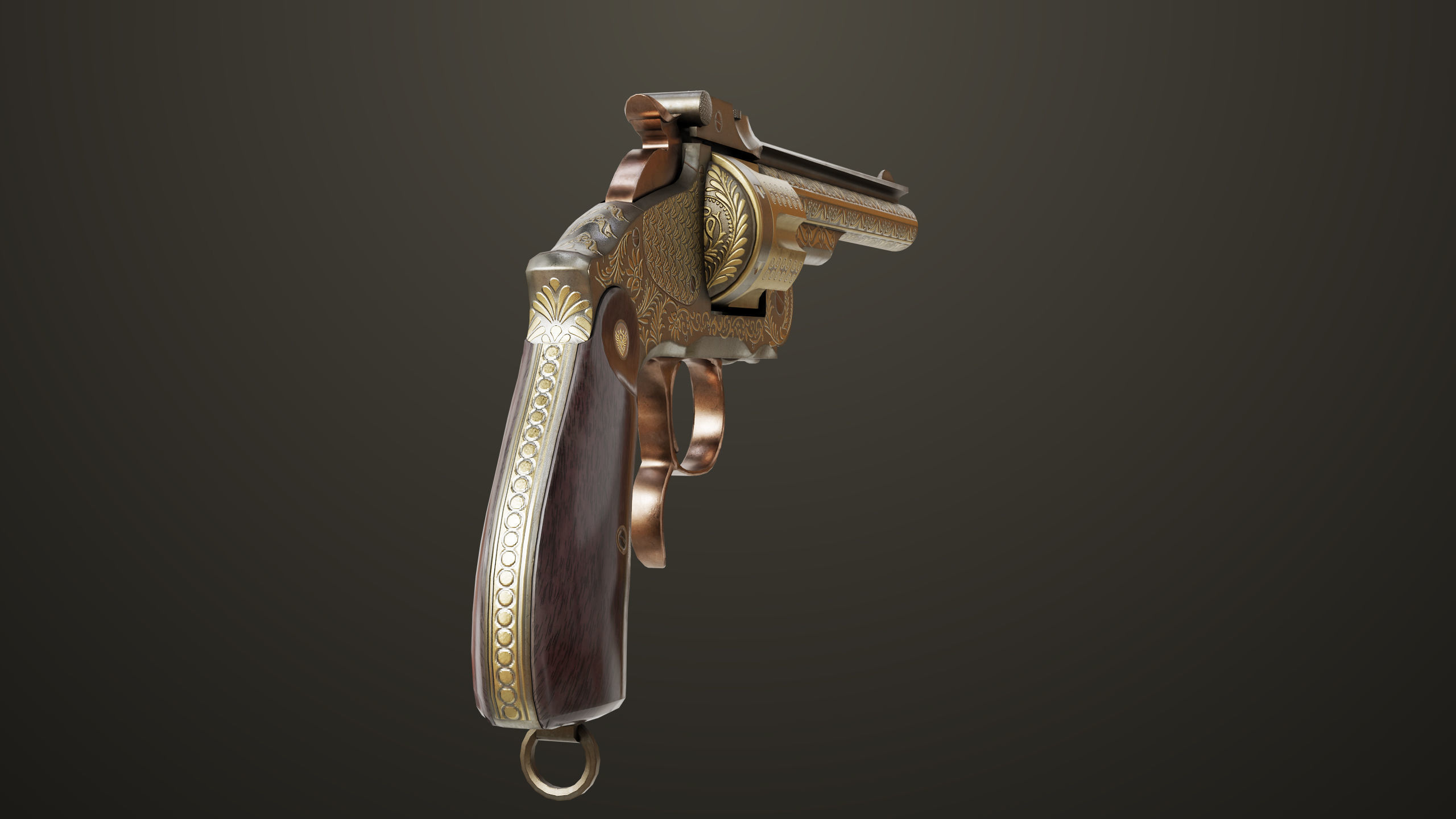 Aesthetic Revolver 02 Generic  All PBR Unity UE Textures Low-poly 3D model_10