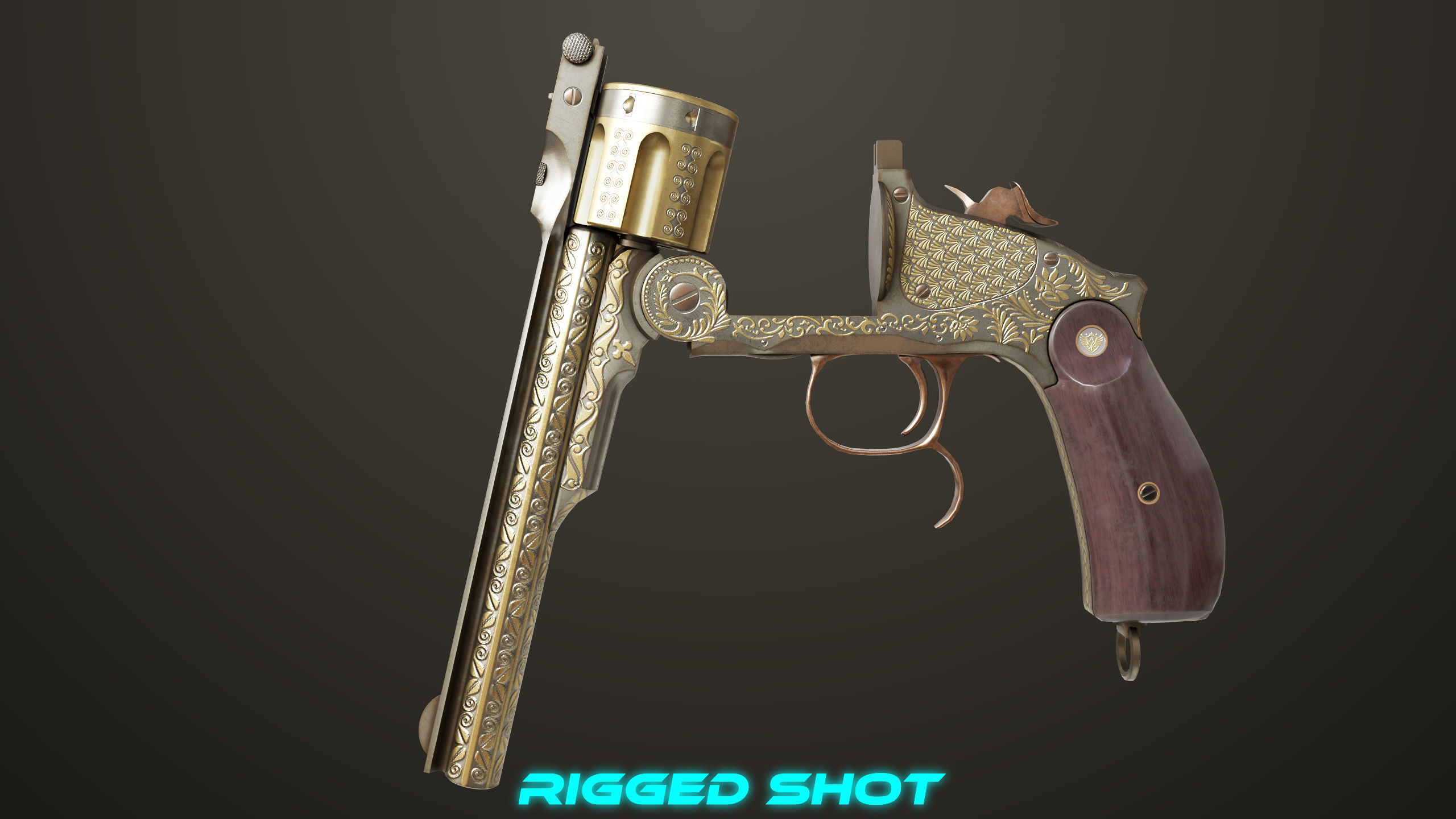 Aesthetic Revolver 02 Generic  All PBR Unity UE Textures Low-poly 3D model_4