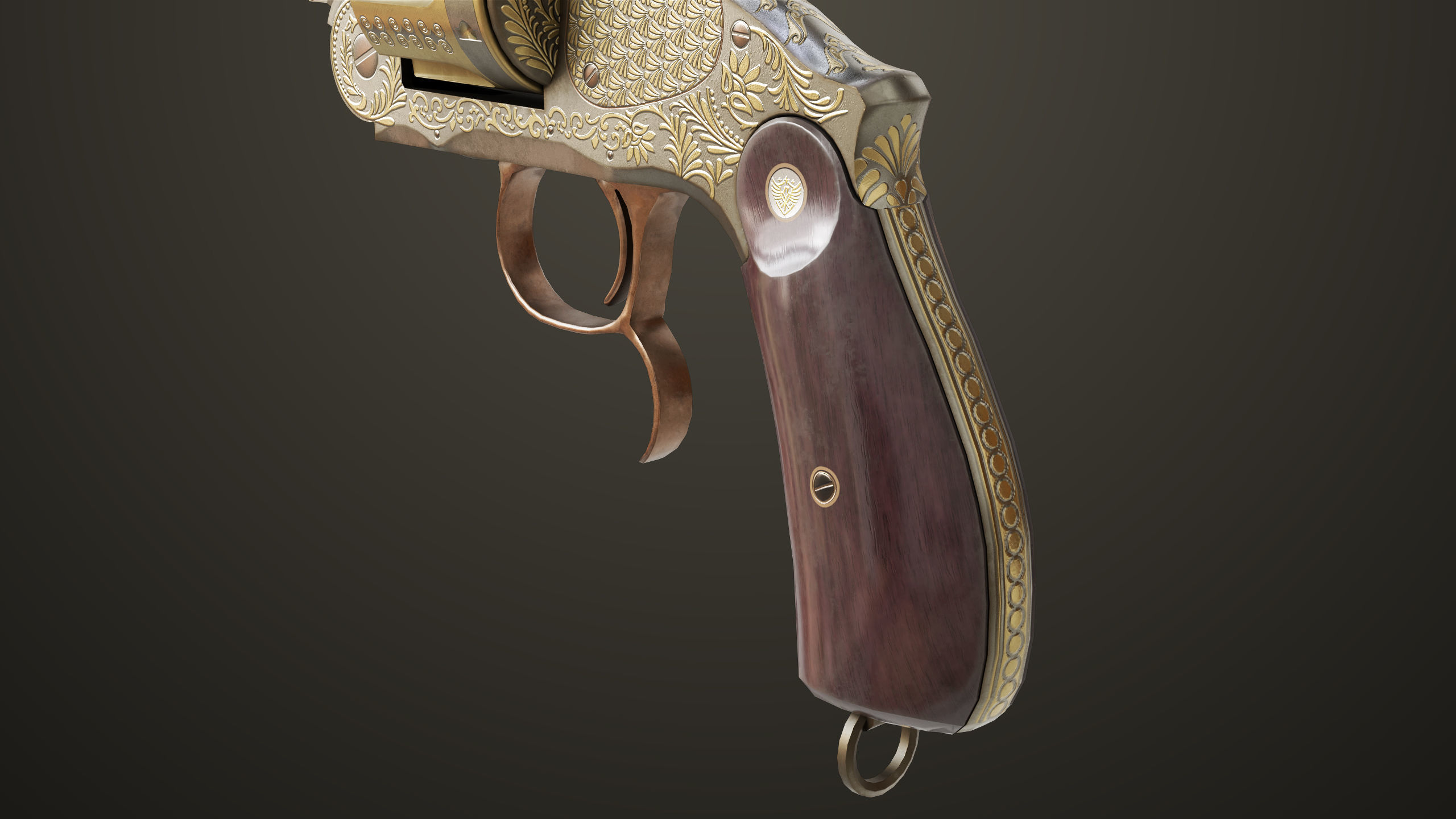 Aesthetic Revolver 02 Generic  All PBR Unity UE Textures Low-poly 3D model_12