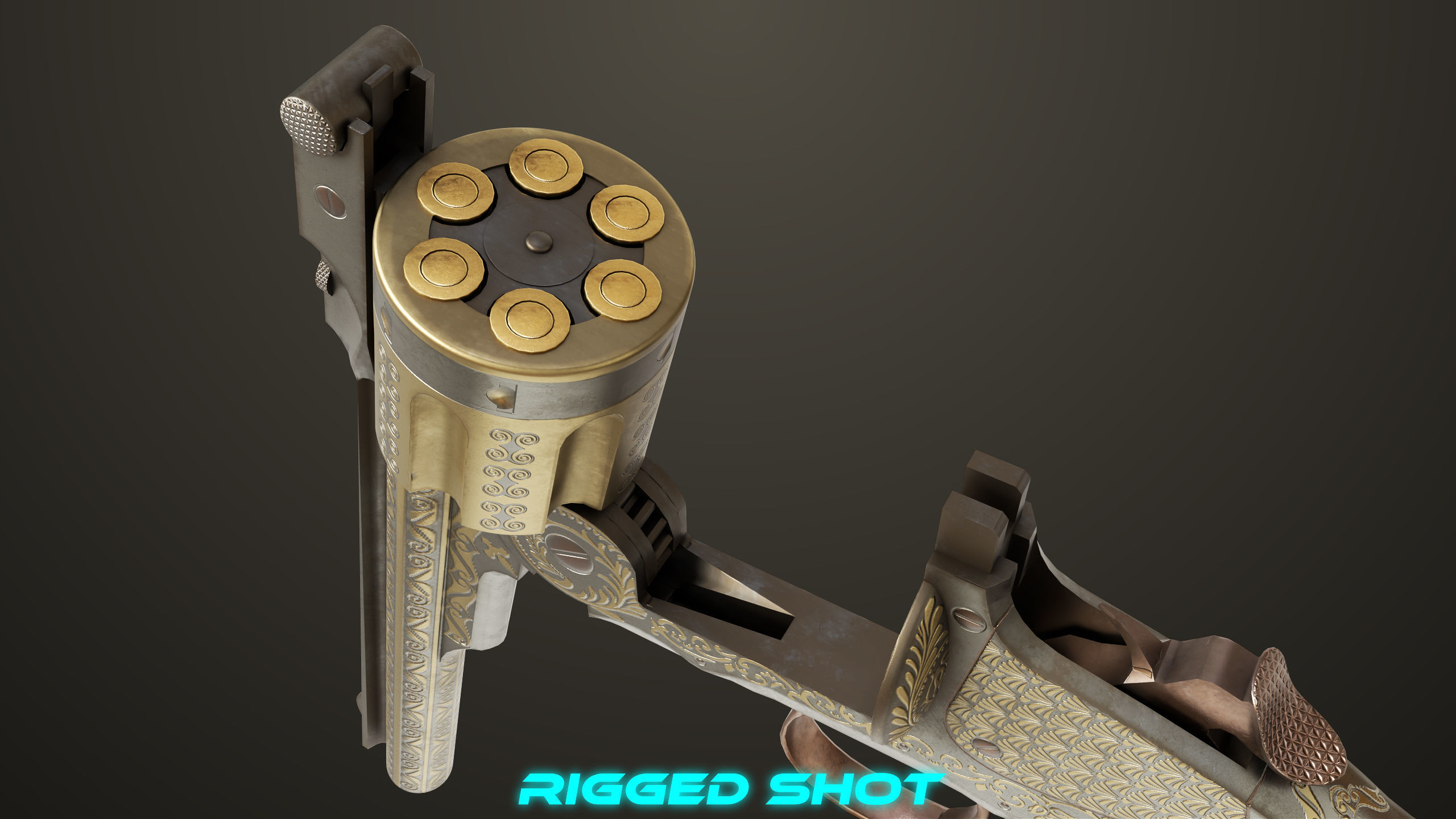 Aesthetic Revolver 02 Generic  All PBR Unity UE Textures Low-poly 3D model_8