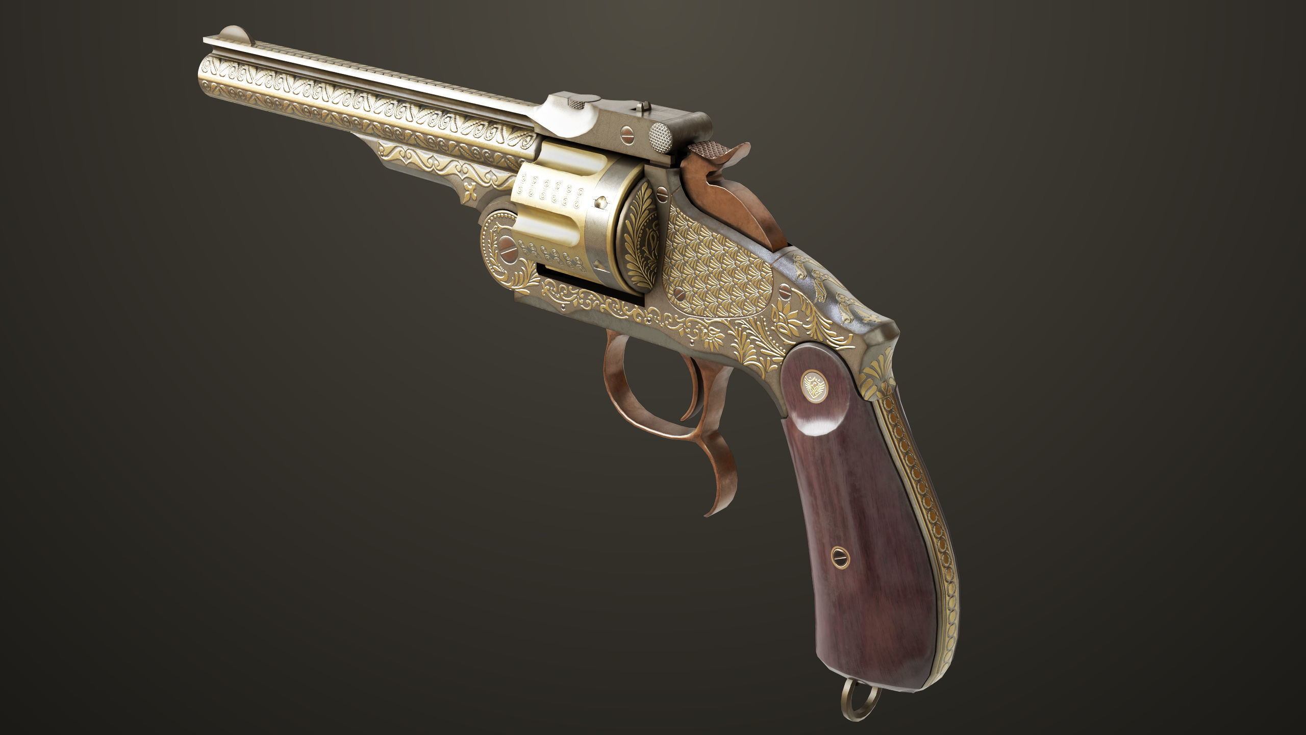 Aesthetic Revolver 02 Generic  All PBR Unity UE Textures Low-poly 3D model_14