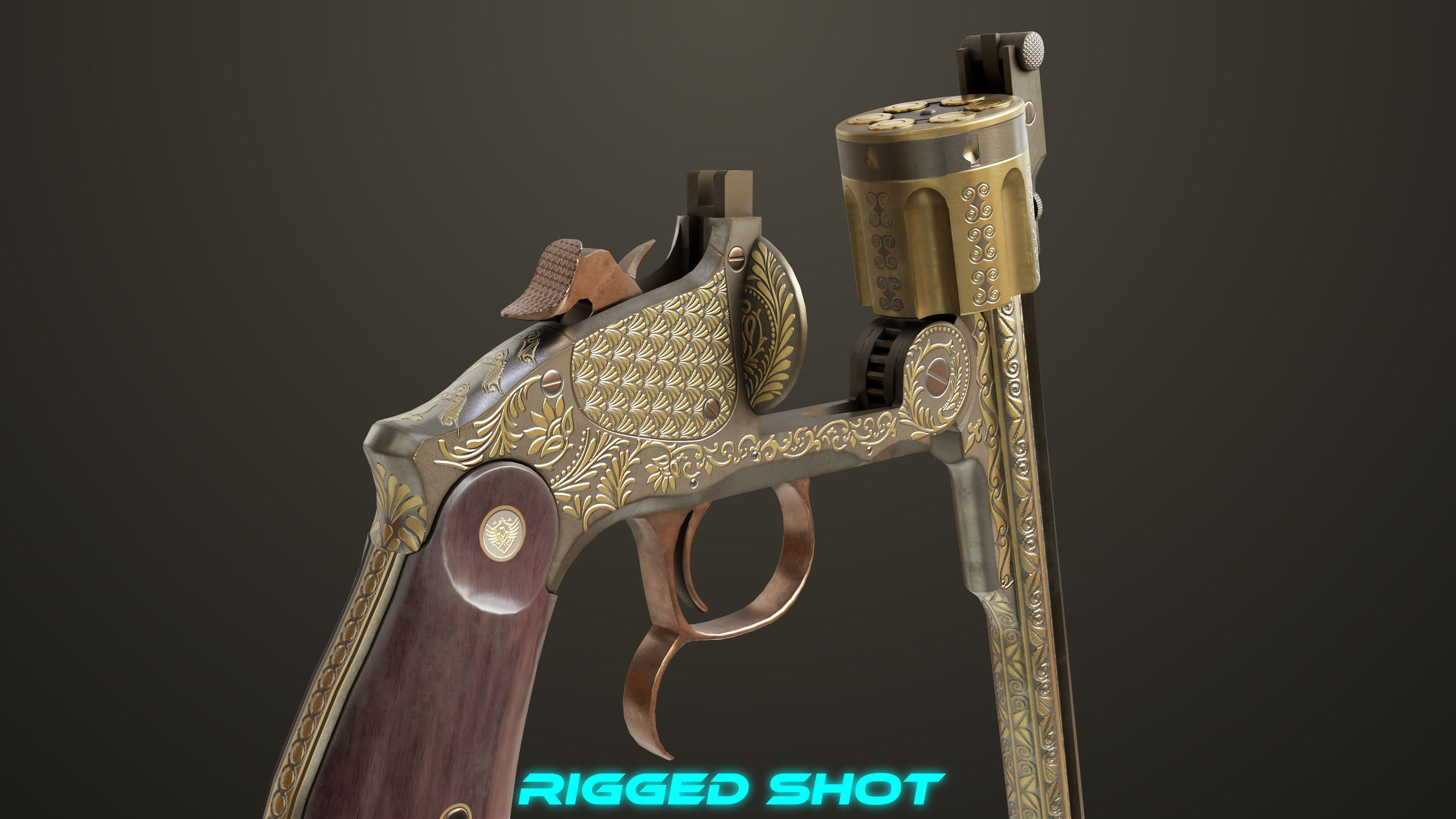 Aesthetic Revolver 02 Generic  All PBR Unity UE Textures Low-poly 3D model_17