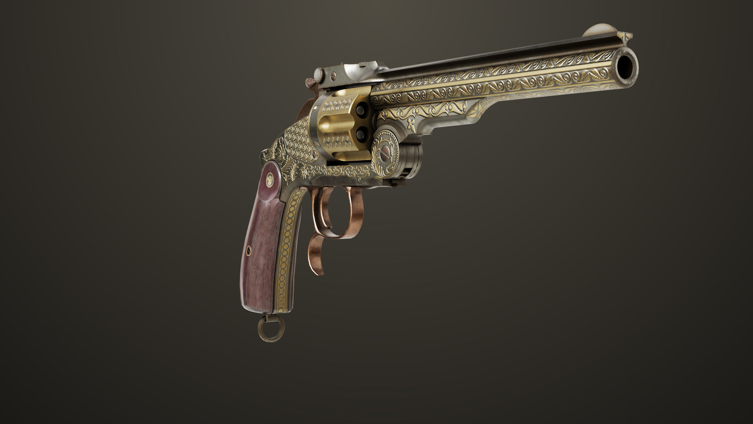 Aesthetic Revolver 02 Generic  All PBR Unity UE Textures Low-poly 3D model_7