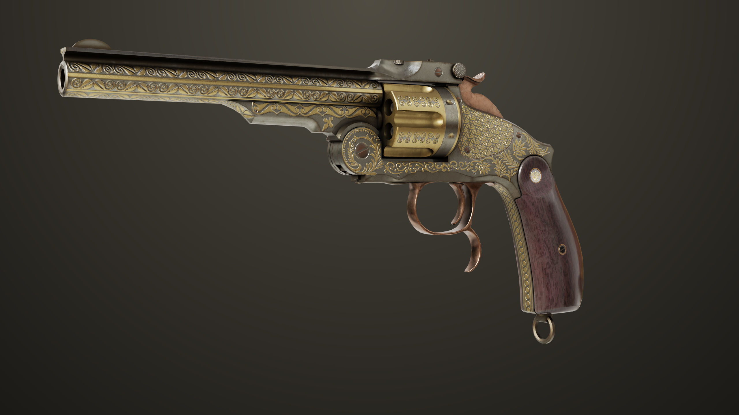 Aesthetic Revolver 02 Generic  All PBR Unity UE Textures Low-poly 3D model_3