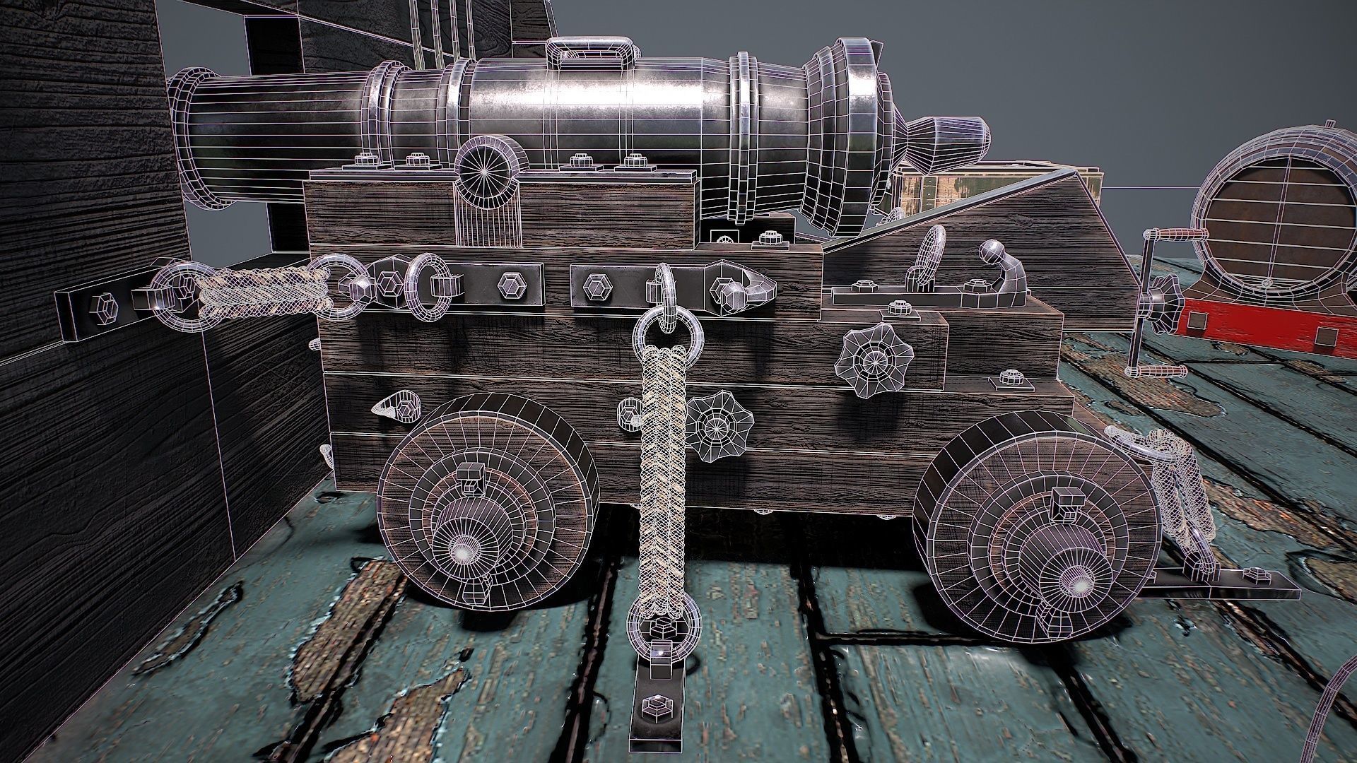 Vessel cannon 3D model Low-poly 3D model_14