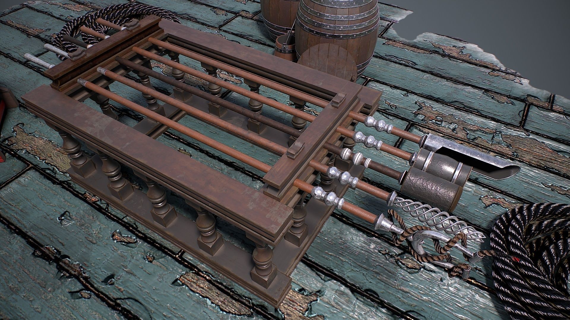 Vessel cannon 3D model Low-poly 3D model_19