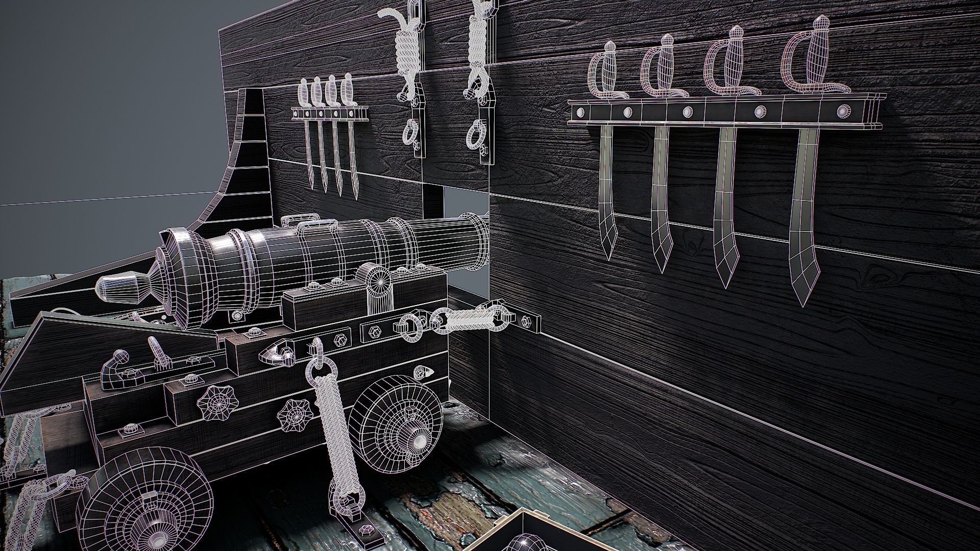 Vessel cannon 3D model Low-poly 3D model_36