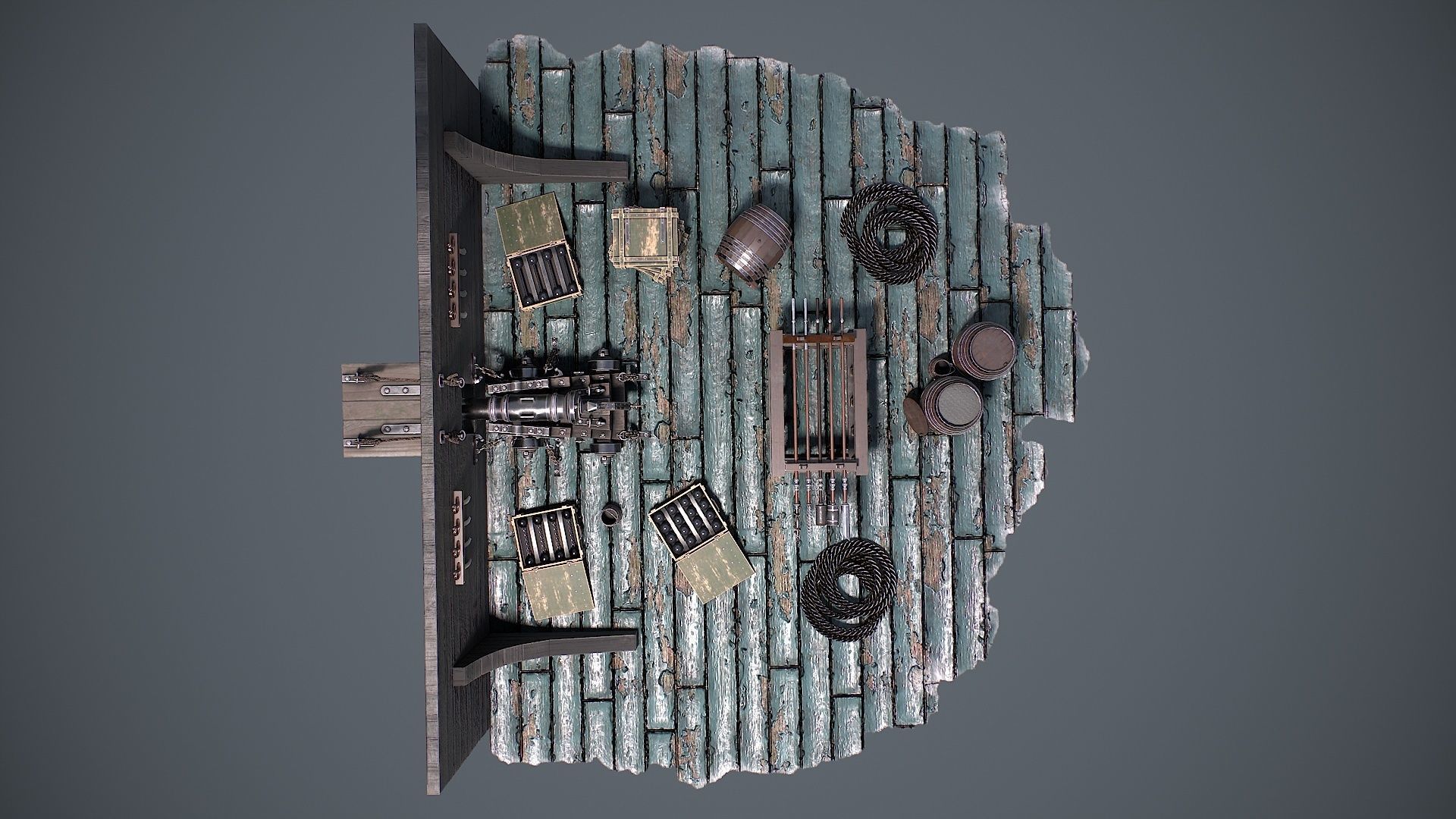 Vessel cannon 3D model Low-poly 3D model_7