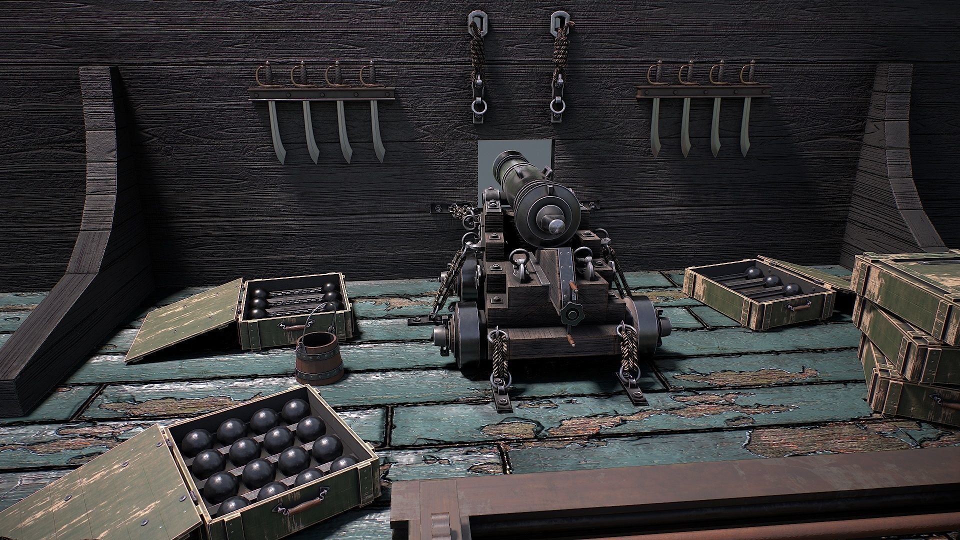 Vessel cannon 3D model Low-poly 3D model_31