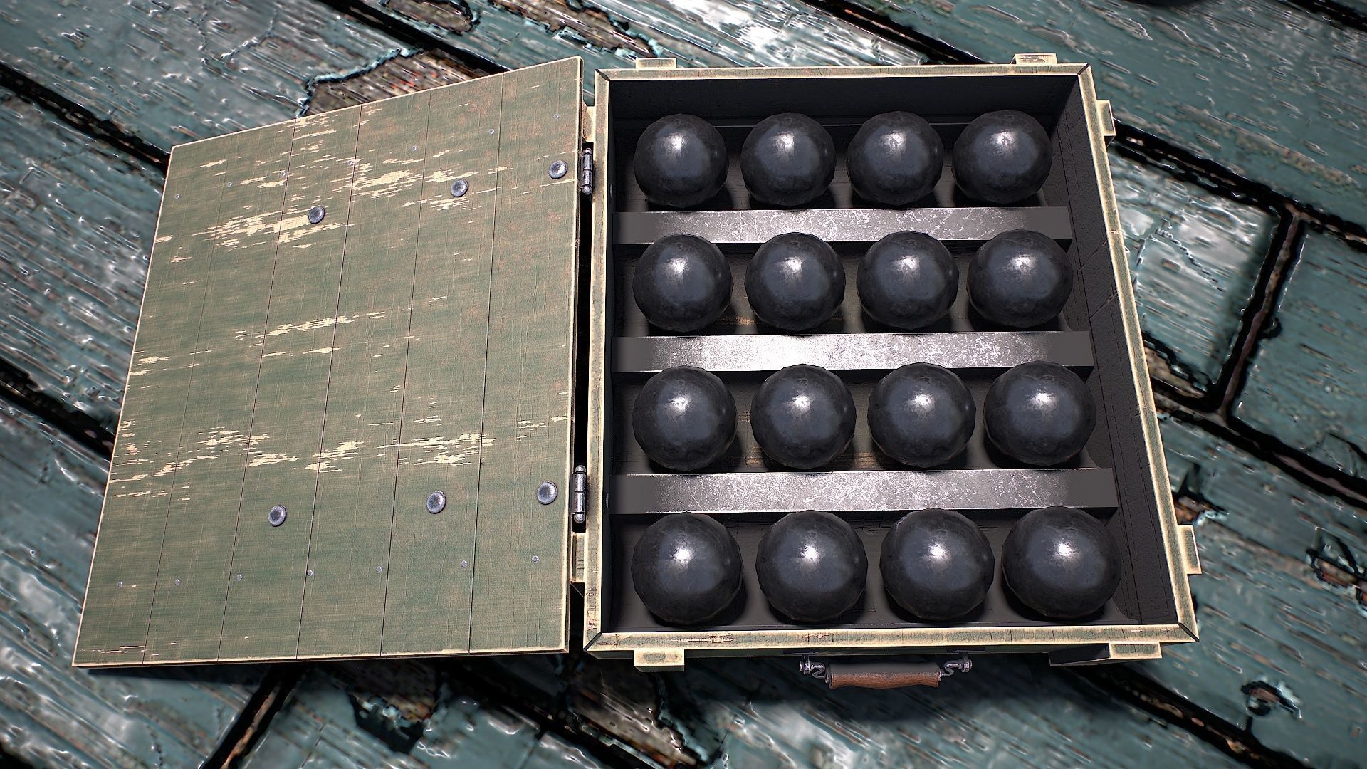 Vessel cannon 3D model Low-poly 3D model_29