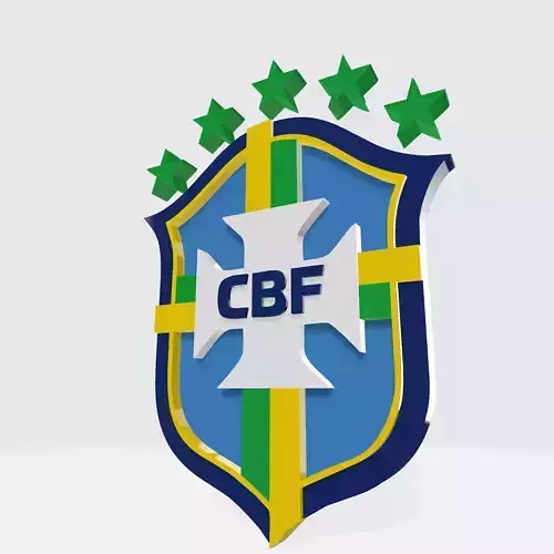 LOGO 3D MODEL BRAZIL NATIONAL FOOTBALL TEAM 3D model