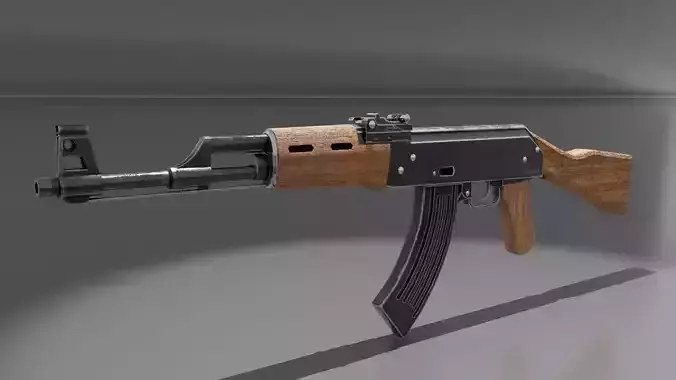 Low Poly AK 47 3D Model 