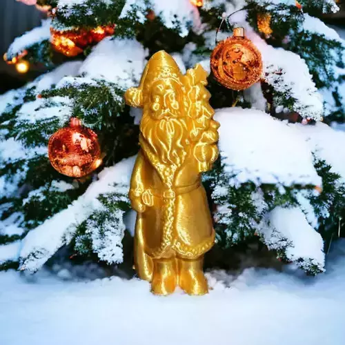 Santa Claus holding a tree 3D print model